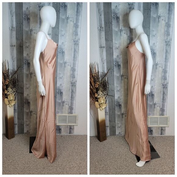 NWOT Show Me Your MuMu Tuscany Maxi Slip Dress in Rose Gold Luxe Satin - Picture 6 of 11